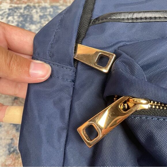 The Biker Nylon Medium Backpack by Marc Jacobs Navy Blue 14” by 12” main image 5